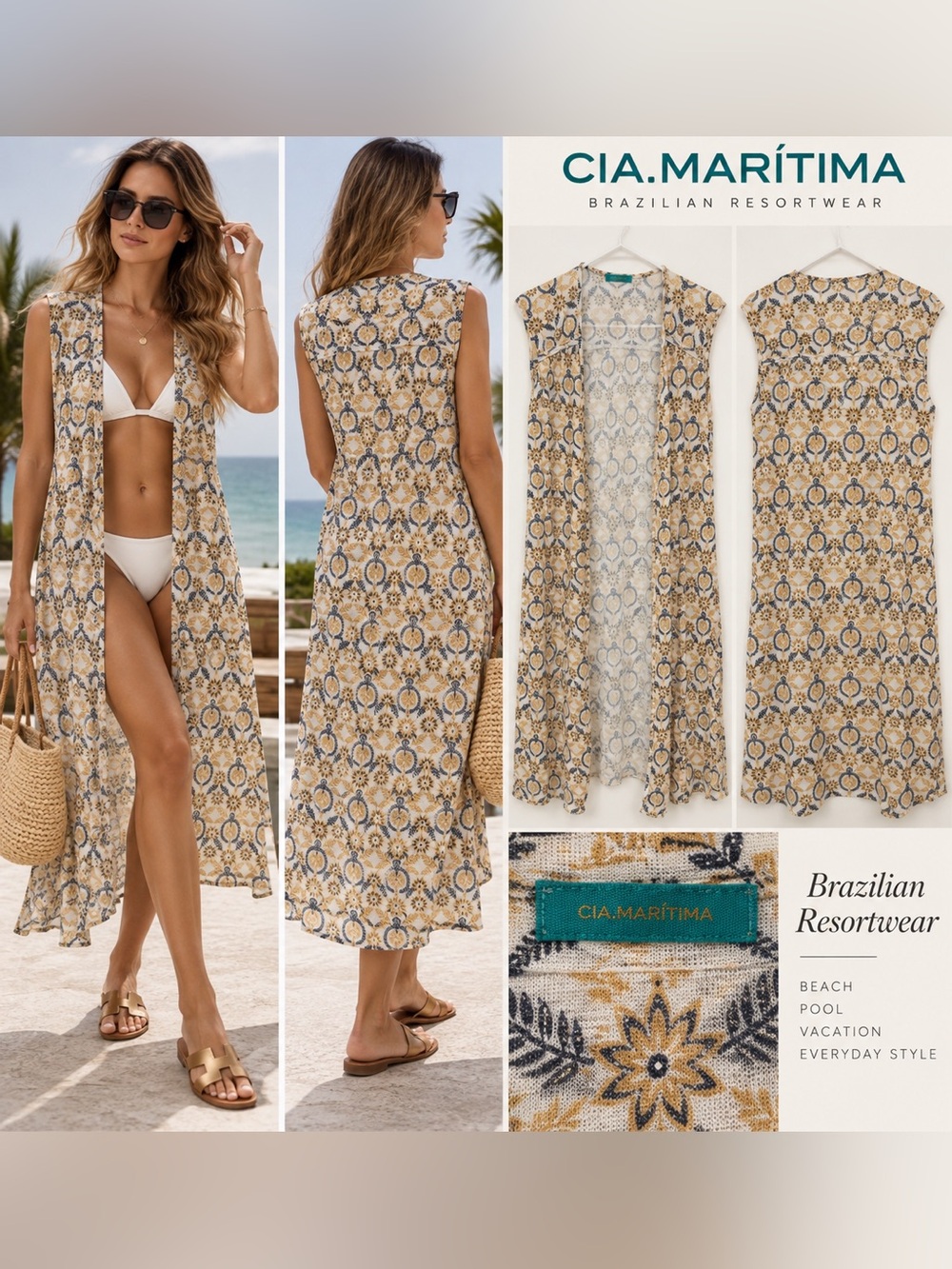 Cia Marítima Brazilian Resortwear Long Printed Cover-Up